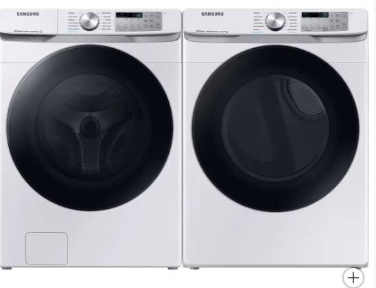 White stackable LG washer and gas dryer 1