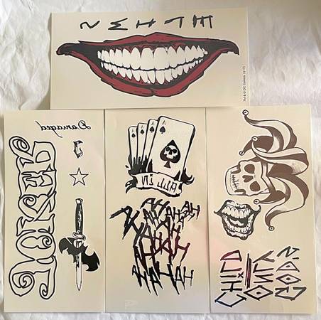 DC COMICS SUICIDE SQUAD BIG The JOKER Ha Ha Body TEMPORARY TATTOOS 1