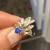 Natural Diamonds and Natural Sapphire 14K Gold White Gold Ring (Size 6 7 thumbnail
