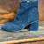 A|X Women's Suede Navy Boots with Block Heels 2 thumbnail