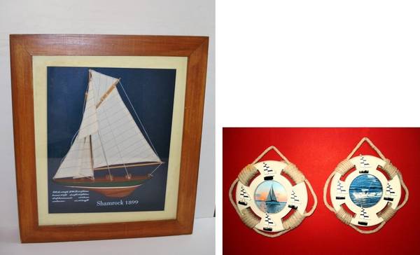 Shamrock Racing Yacht Wall Art plus Nautical Photo Frames 1