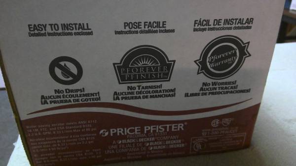 NEW, NEVER USED Price-Pfister 4" lavatory faucet - $30 (Wrightstown/Newtown, PA)63442996186243123