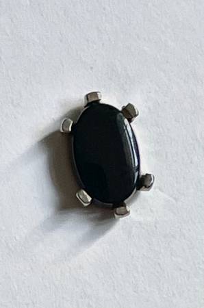 Oval Black Onyx Gold Tone-like Tie Tac- 1/2” x 1/4” 1