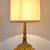 vintage mid century 70's tall amber glass & gold table lamp 1 thumbnail