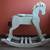 Handmade Folk Art Solid Wood Rocking Horse w Yarn Mane 1 thumbnail