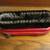 Vintage red leather manicure set, Germany. Lint brush with sewing kit. 6 thumbnail