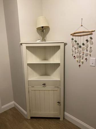 Triangle Corner cabinet, white, 5ft tall 1