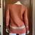 Distressed Studded Shoulder Orange and Gold Metallic Sweater 5 thumbnail