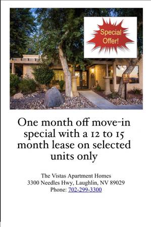 $1,034 / 2br - 771ft2 - EE098 Riverside / (1) Month FREEEE Special / 2-bed 1-bath lower unit (Laughlin)63799544702721120
