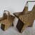 Star Wicker Baskets 2 Vintage Gold Holiday Decoration Stackable 3 thumbnail