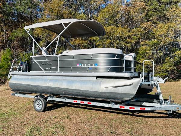 NICE 20’ SWEETWATER PONTOON BOAT W/ 115HP SUZUKI MOTOR W/ NEW TRAILER! 1