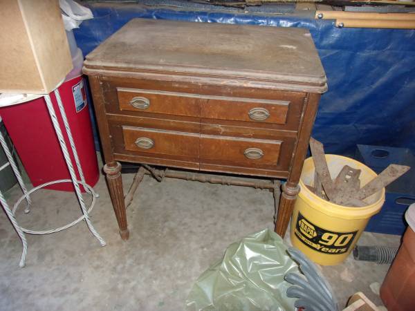 Sewing machine cabinet with Kenmore sewing machine 1