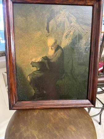 VINTAGE DUTCH HERMIT SCHOLAR ART PRINT 1