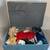 Large box of vintage/ antique Sewing supplies…. Fabric, binding, etc.. 1 thumbnail