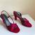 Sam & Libby, Burgundy, Satin Evening Heels 2 thumbnail