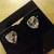 Fashion Gold Heart Shaped Cubic Zirconia Earrings 3 thumbnail