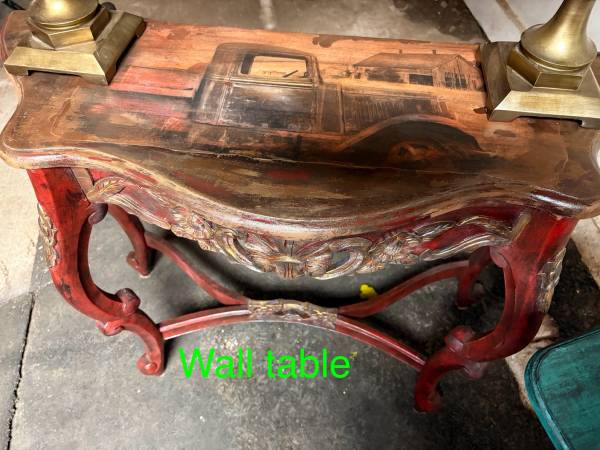 All wood wall table or couch table with Canvas 1