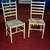 TWO WICKER Bamboo CHAIRS White Wood Set Tiki Hut Island Motif Seat 1 thumbnail