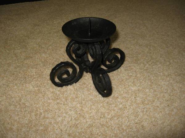 Wrought Iron Scrolled Candle Holder 1