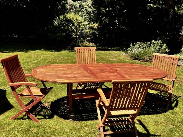 solid teak outdoor table with chairs 1