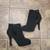 Faux Suede Black Booties with Cutout Detail Size 8.5 1 thumbnail