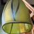 Reed Teardrop-shaped Handblown Glass Light Pendant, Grn w/Metal Accent 5 thumbnail