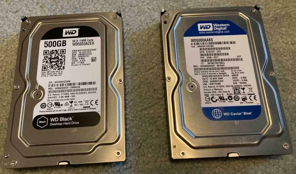 WD SATA Drives - two 1