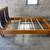 Vintage Tiger Maple and Leather Queen Bed Frame 14 thumbnail