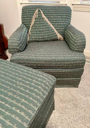 Chair, ottoman and pillow 1