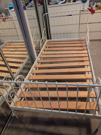 Ikea twin bed frame + mattress 1