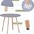 Round Dining Table with Beech Wood Legs(Grey) 3 thumbnail