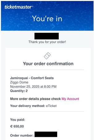 2 JAMIROQUAI VIP tickets - 25/11/25 1