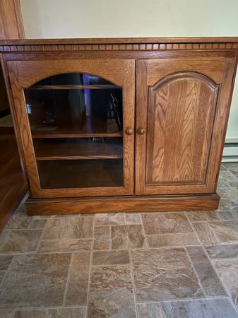 Solid oak entertainment center 1