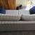 Ivory sofa couch with polyurethane loveseat cushions and 2 toss pillow 2 thumbnail