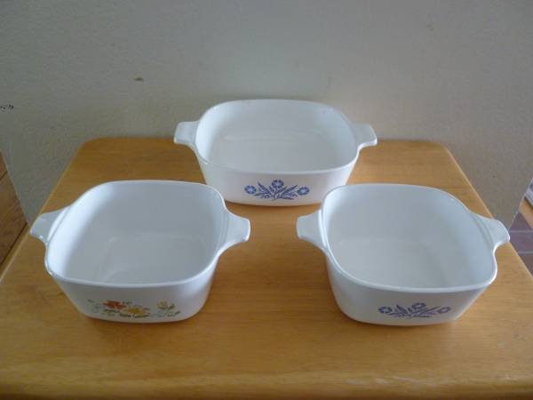 Vintage Corning Ware Blue Cornflower, Floral Bouquet 1