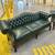 2 matching tufted leather Chippendale Chesterfield sofas 6 thumbnail