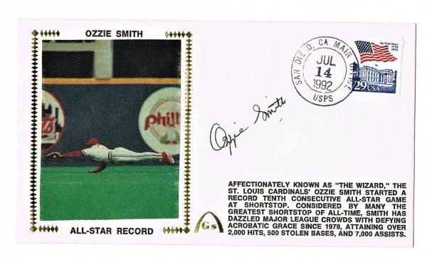 AUTO Ozzie Smith Cache Envelope 10 Consecutive All-Star Starts at SS 1
