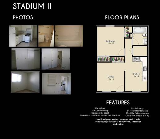 $750 / 1br - 450ft2 - 1 Bedroom Near Stadium (Stadium View II)63935966611714120