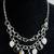 Vintage Beautiful Silver Tone Two Tier Faceted Drop Necklace 1 thumbnail