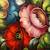 Vintage Folk Art Russian Hand Oil Painted 11.5" Roses. Metal TRAY 2 thumbnail
