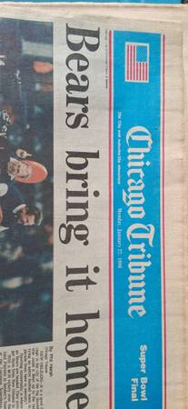 Bears Win Superbowl newspaper 1
