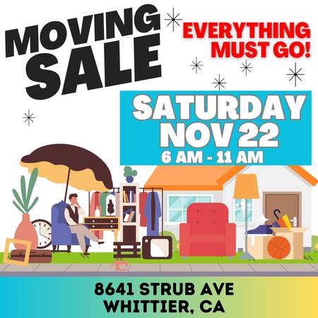 MOVING SALE THIS WEEKEND 11/22 1