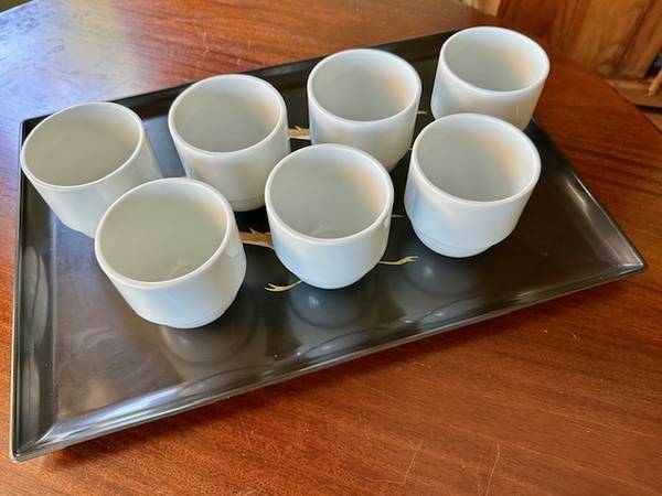 (Set 6 +1) HASAMI-made Tall Porcelain Latte Cups 10 oz, Stackable 1