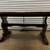 Vintage dark pine farmhouse trestle dining table 1 thumbnail