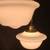 Pair of Restored Brass Pendant Lights w/ White Shades GS01080 13 thumbnail