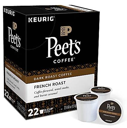 Peet's Coffee French Roast Coffee Keurig K-Cup Pods, Dark Roast 22/Box 1