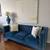 Navy blue tufted velvet sofa 1 thumbnail