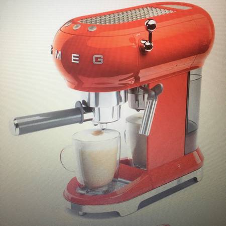 SMEG ITALY Powerful Espresso Machine with Staem-Wand, in Red Color NEW - $450 (Tarzana)63471348236673120