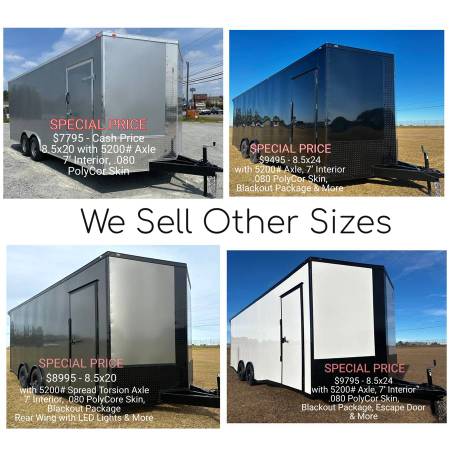 MEJORES PRECIOS 5x8 5x10 6x12 7x12 REMOLQUE CERRADO PARA CARGA 6 7 x 12 14 16 - $2,995 (**AHORRE $$$ DIRECTO DE FÁBRICA | SUR, GA**)63440392412033123