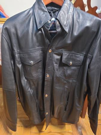 XPO Patch & Leather  Black Button up jacket 1